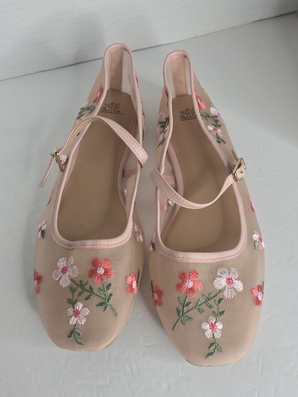 Women's Elsa Floral Mesh Mary Jane Flats Wild Fable Size 9 - Picture 2 of 8